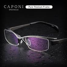 CAPONI Pure Titanium Glasses Frame Square Semi-Rimless Business Eyeglasses Optical Computer Prescription Eyewear For Men J1107 2024 - buy cheap