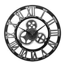 Промышленные настенные часы, декоративные настенные часы в промышленном стиле, настенные часы (Серебристая Доставка без батареи) 2024 - купить недорого