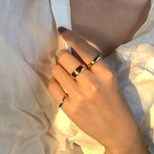 Минималистичные кольца на костяшки, модные гладкие кольца из нержавеющей стали, золотистые кольца на палец, ювелирные изделия 2024 - купить недорого