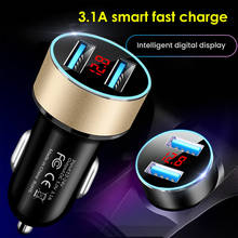 3.1A Dual USB Car Charger With LED Display Car-Charger for Ford Focus Fusion Escort Kuga Ecosport Fiesta Falcon Mondeo EDGE/ 2024 - buy cheap