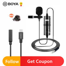 BOYA BY-M1 Lavalier Microphone Smartphone Condenser Mic for iPhone 12 11 Pro Max SLR Camera Video Recording Vlog YouTube 2024 - buy cheap