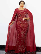 Vestido musulmán Abaya para mujer, ropa africana, Vestidos de lápiz con diamantes, Vestidos largos de gasa con cuentas, Vestidos de fiesta de noche 2024 - compra barato