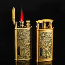 Buy Mini Jet Gas Lighter Turbo Metal Lighter Gadgets for Men Cigarette Lighter Vintage Engraving Lighters Smoking Accessories 2024 - buy cheap
