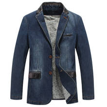 Brand Mens Denim Blazer Spring Autumn Fashion Male Slim Fit Casual Denim Suit Jacket Men Blazer Coat Terno Masculino 4XL BF3158 2024 - buy cheap