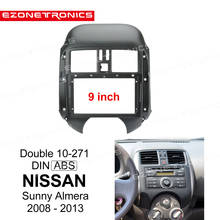 1/2Din Car DVD Frame Audio Fitting Adaptor Dash Trim Facia Panel 9" For Nissan Sunny Almera 2008-2013 Double Din Radio Player 2024 - buy cheap