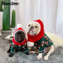 Christmas Dog Clothes Pet Puppy Sweater Hoodie Santa Claus French Bulldog Pug Teddy Jacket Coat for Dogs Winter Warm MPC03 2024 - buy cheap