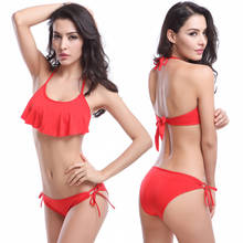 Hot Sale Flounce Bikini Charming Women Swimwear 2021 Summer Beach Swimsuit Female Strappy Ties Bikini Set 2024 - buy cheap