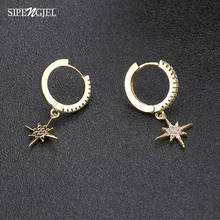 New Fashion Cubic Zircon  Stars Gold Hoop Earrings Clssic Charm Small Hoop Cute Earrings For Women Girls Jewelry Gift 2021 2024 - buy cheap