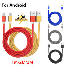 3 м Плетеный USB-кабель Шнур для быстрой зарядки для Samsung S7 S6 S5 Xiaomi Android телефонный кабель usb зарядное устройство 2024 - купить недорого