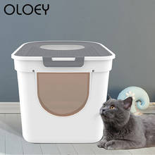 Полностью закрытый ящик для кошачьего туалета, антиразбрызгивающий дезодорант для кошачьего туалета большого размера, товары для домашней уборки котят и домашних животных 2024 - купить недорого