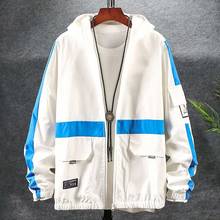 Новинка 2020, мужская куртка, модная, в стиле хип-хоп, с капюшоном, с длинным рукавом, повседневная, уличная, Harajuku, куртки, свободные, мужские пальто 2024 - купить недорого