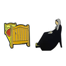 Art Enamel Pins Inspired By The Painter Master Whistler's Mother And Van Gogh's The Bedroom Brooch 2024 - buy cheap