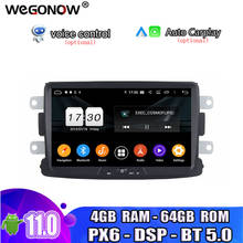 PX6 DSP HD Android11.0 8 Core 64GB ROM Car DVD Player GPS navi Map RDS Radio wifi BT 5.0  For Dacia Renault Duster Logan Sandero 2024 - buy cheap