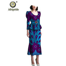 African 2 piece set for women AFRIPRIDE bazin riche ankara print pure cotton private custom wax batik mid calf suits S1826020 2024 - buy cheap