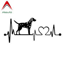 Aliauto Personality Car Stickers Dalmatian Heartbeat Dog Vinyl Decal Automobile Styling Truck Decoration Black/Silver,18cm*7cm 2024 - buy cheap