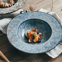 Fancity chapéu de palha de cerâmica, criativo estilo europeu, prato, sopa, prato, sopa, prato de macarrão, prato de jantar ocidental 2024 - compre barato