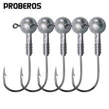 PROBEROS 50pcs/lot Jig Big Hooks 3.2g / 4.5g Weight Jigging Head Fishing Hooks Natural Color Fishhooks Jigs Fishing Tackle 2024 - buy cheap