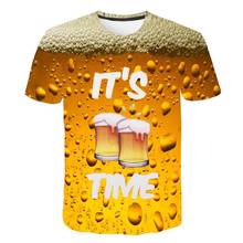 men's clothing wholesale T-shirt 3D Beer Time Short Sleeve Novelty Water Pattern O-Neck Tops Tees Funny chunky dunky Tshirt 2024 - buy cheap