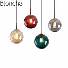 Modern Led Pendant Lights Glass Hanging Lamp 4 Colors for Living Room Dining Room Home Decor Lighting Gold Aluminum Fixtures 2024 - buy cheap