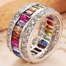 Milangirl Роскошные романтические циркониевые Свадебные обручальные круглые кольца для женщин ювелирные изделия кольца парные кольца 2024 - купить недорого