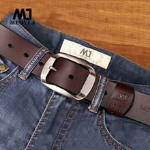 MEDYLA belt male cowhide genuine leather belts for men brand Strap male pin buckle vintage jeans belt 110cm-125cm 2024 - buy cheap