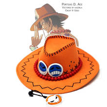 Wholesale One Piece Anime Cosplay Hat Portgas D Ace Cosplay Hat Cowboy Hat Souvenirs Pirates Caps With Bones Skull Toys 2024 - buy cheap