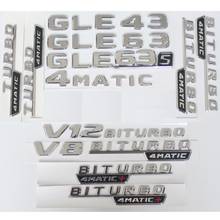 Chrome Letters GLE43 GLE53 GLE63 GLE63s Emblem V8 V12 BITURBO 4MATIC Sticker for Benz AMG W166 C292 Trunk Fender Emblems 2024 - buy cheap