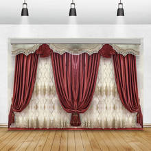 Laeacco Red Curtains Lace Bedroom Decoration Photography Backdrops Photo Backgrounds For Photo Studio Photocall Photozone Props 2024 - buy cheap