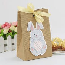 Caja de Papel Kraft de conejo con cinta, caja de bombones, recuerdos de fiesta de cumpleaños y Navidad, decoración de boda, 5 uds. 2024 - compra barato