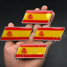 4x Spain Spanish Flag Car Fender Emblem Badge Motorcycle Fairing Decals Sticker 2024 - buy cheap