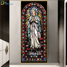 Kit de pintura de diamantes cuadrados de la Virgen María, 5D, bricolaje, por número, para Mural de Iglesia religiosa, diamantes de imitación, punto de cruz de gran tamaño 2024 - compra barato
