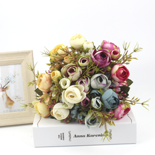 Разноцветные Чайные розы, вазы для украшения дома, аксессуары, искусственные ромашки, пластиковые цветы, свадебные декоративные искусственные цветы, недорогие 2024 - купить недорого