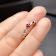 Simple Design Silver 925 Natural Ruby Luxury Jewelry Wedding Rings for Girl 2024 - buy cheap