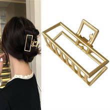 Vintage Hollow Geometric Metal Square Rectangle Hair Claws for Women Girl Kid Barrette Hairpin Hair Clips 2021 New Arrival Trend 2024 - buy cheap