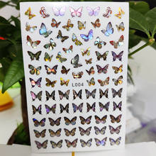 3D Nail Sticker Waterproof Self-adhesive Stickers for Nails Laser Flying Butterfly Nail Art Decoration Aurora Silver Design 2024 - buy cheap