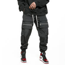 Pantalones Cargo con múltiples bolsillos para hombre, ropa urbana para correr, estilo Harajuku, con cintura elástica 2024 - compra barato