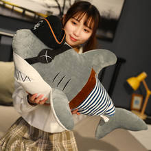 90/125cm Giant Shark with Pirate Hat Plush Toys Sofa Cushion Stuffed Animals Pillow Soft Funny Doll for Boys Kids Birthday Gifts 2024 - buy cheap