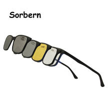 Ultem-gafas de sol con imán polarizado para hombre, anteojos con Clip, cuadradas, cuadradas, graduadas por ordenador 2024 - compra barato