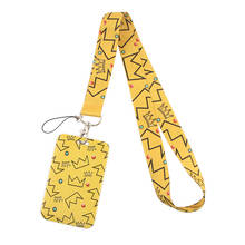 Желтые ремешки K2734 в виде короны для ключей, ремешки на шею телефона, подвесной шнурок, держатель для значков, брелок, шнурок для ключей 2024 - купить недорого
