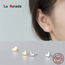 La Monada-pendientes de plata de ley 925 con forma de corazón, joyería fina minimalista, con cierre de tuerca, para mujer, 925 2024 - compra barato