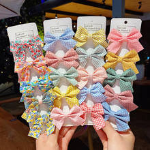 Fashion Fabric Plaid Bow Hairpin Floral Plaid Dot Children's Hair Accessories Butterfly Hair Clip Hairpin Girls Princess Gift 2024 - buy cheap