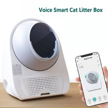 Voz inteligente caixa de areia gato inteligente sandpan toalete de gato completo-automático totalmente fechado excremento elétrico raspador de controle remoto 2024 - compre barato
