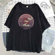 Camisetas con estampado de montura Fuji para mujer, remera holgada de marca de manga corta, Tops de cuello redondo para mujer 2024 - compra barato