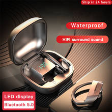 Wireless Headphones Bluetooth 5.0 Earphones TWS Waterproof Sport Ear Hook Bass Earbuds Headset For iOS Android Noise Cancel 2024 - buy cheap