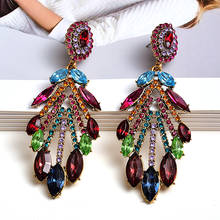 High-grade Colorful Rhinestone Earrings Statement Long Drop Earrings New Fashion Jewelry Accessories For Women Wholesale 2022 - buy cheap