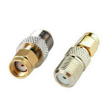 10 PCS/lot RP-SMA Male Plug to F Type Female Jack Straight RF Coaxial Adapter F Connector To SMA Convertor Gold Tone 2024 - buy cheap