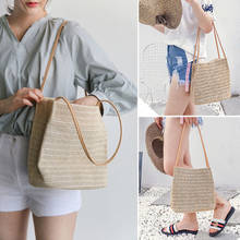 Fashion Women Straw Casual Large Tote Beach Bag Tote Ladies Large Capacity Summer Holiday Handbag 2024 - buy cheap