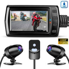 Câmera traseira para motocicleta wonvon mt011, à prova d'água, dupla, hd, dvr 1080p 160 °, com gps, wi-fi, gravação em loop, sensor g 2024 - compre barato