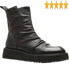 Zíper alta qualidade preto estilo militar masculino de couro estilo de rua inverno tênis plataforma com salto estiloso 2021 botas de segurança do trabalho 2024 - compre barato