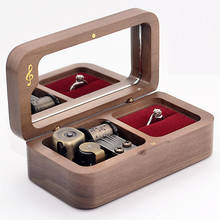 Sinzyo solid wood jewelry box ring music box for new year Christmas wedding and birthday Gift its a small world 2024 - купить недорого